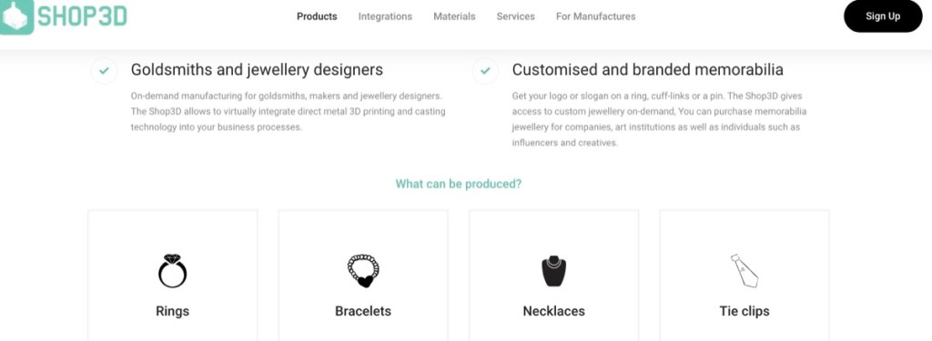 Shop3D custom bracelets print-on-demand company