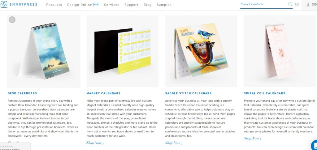 Smartpress desk & wall calendar print-on-demand company