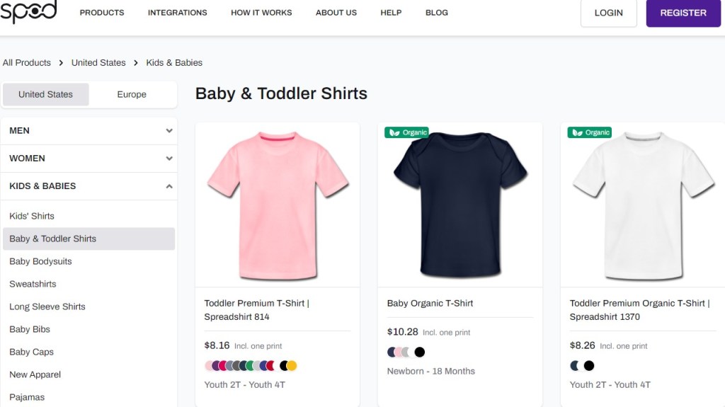 SPOD baby & children's clothing print-on-demand company