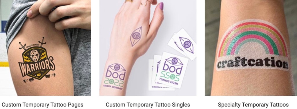StickerYou custom temporary tattoo print-on-demand supplier