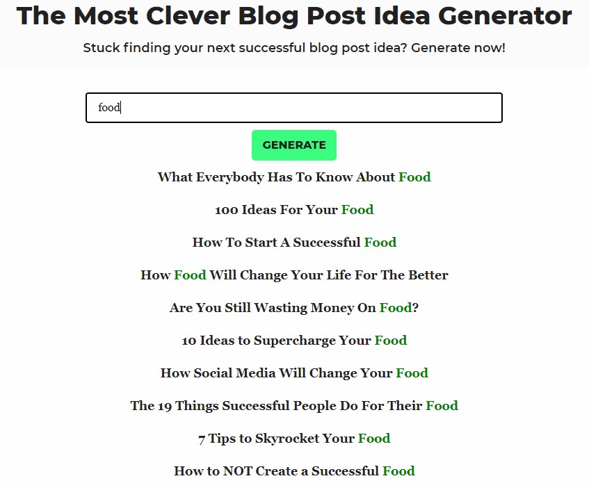 TCB blog post ideas generator