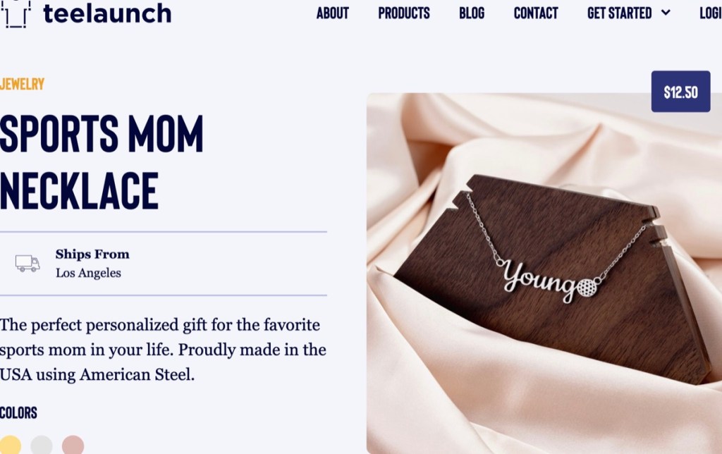 TeeLaunch custom necklaces print-on-demand supplier
