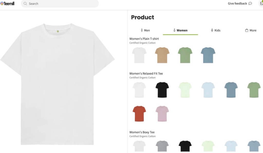 Teemill t-shirt print-on-demand supplier for Shopify