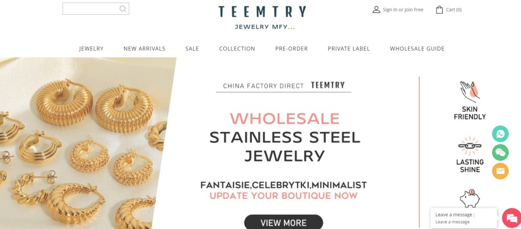 Teemtry - one of the cheapest jewelry wholesalers