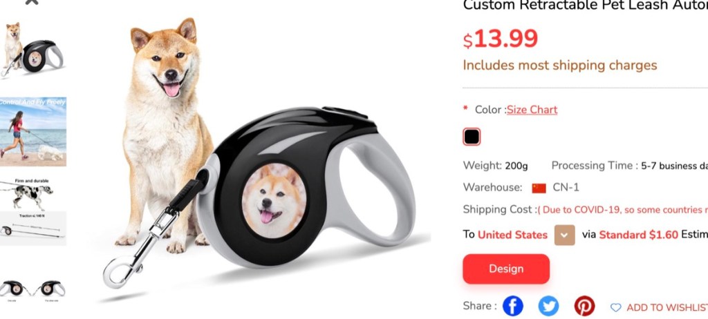 ThisNew custom dog leash print-on-demand supplier