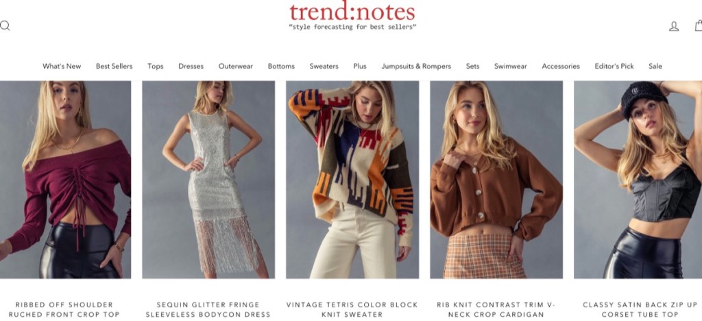 Trend Notes bulk women's boutique fashion clothing wholesale supplier