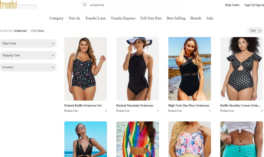 Trendsi swimwear & bikinis dropshipping supplier