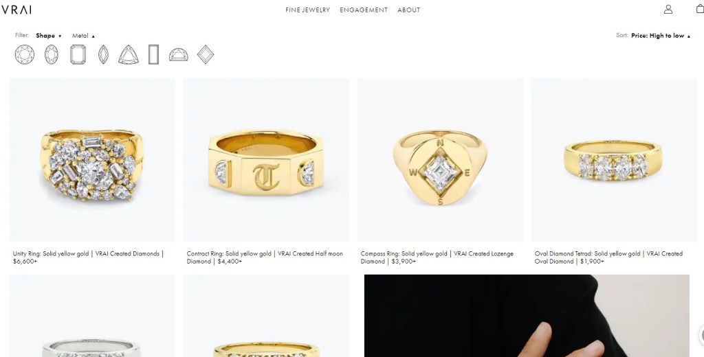 Vrai & Oro high ticket jewelry eCommerce store