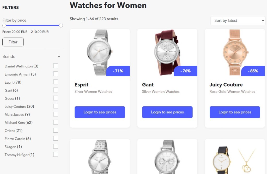 Watches dropshipping products on BrandsGateWay