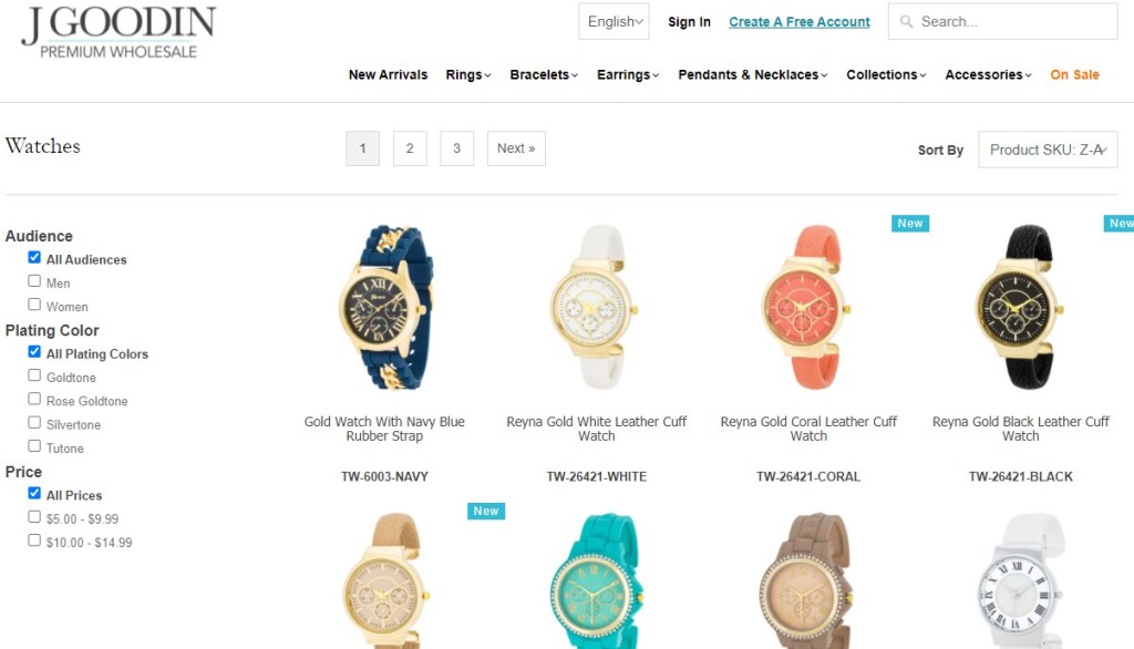Watches dropshipping products on JGoodin