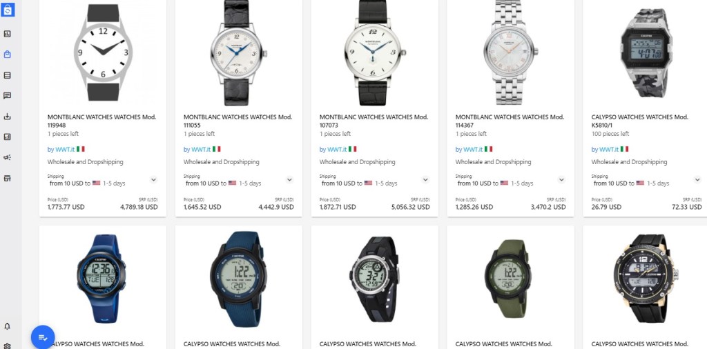 Watches dropshipping products on Syncee
