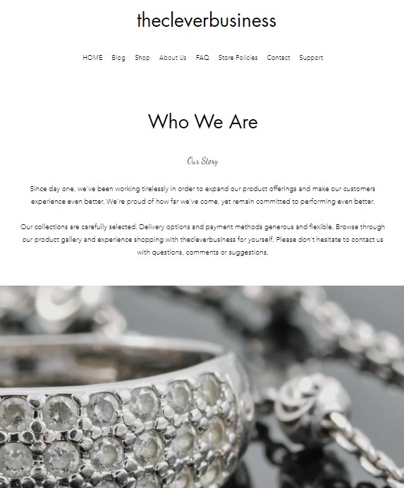 Wix about-us page design