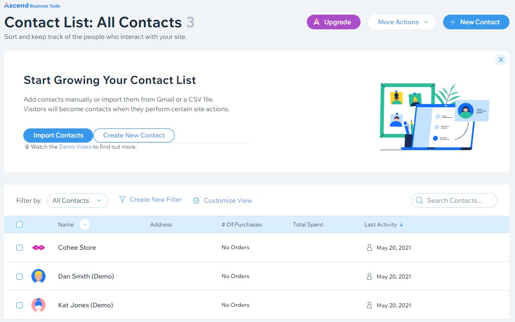 Wix Contact List
