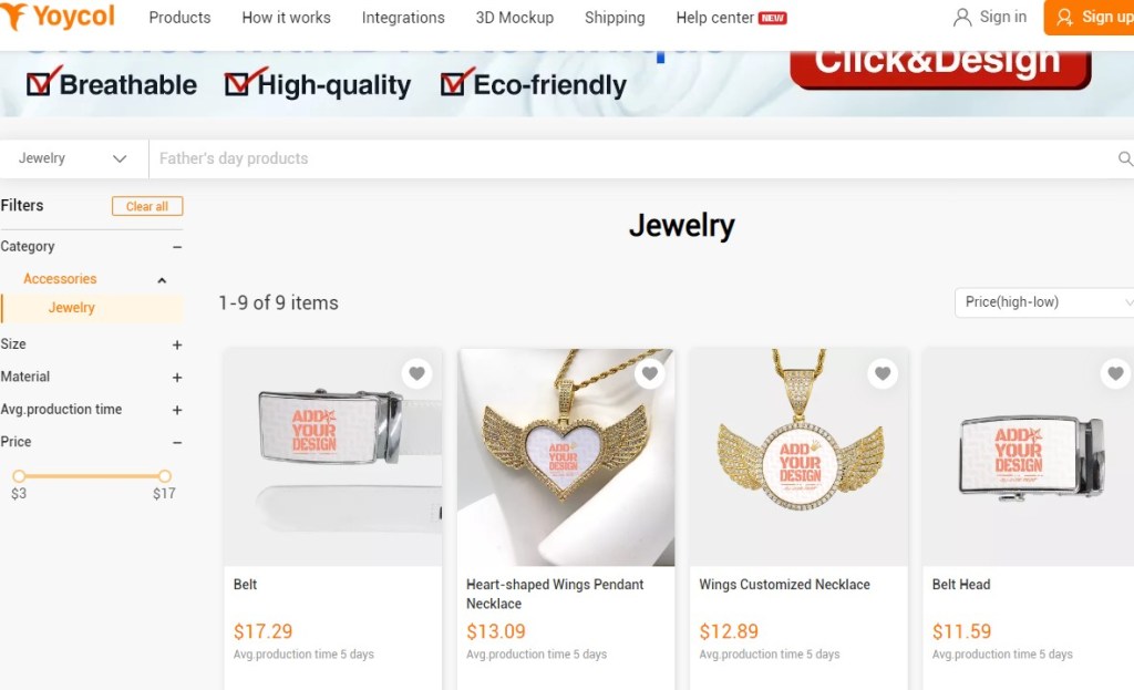 Yoycol jewelry & watches print-on-demand dropshipping supplier