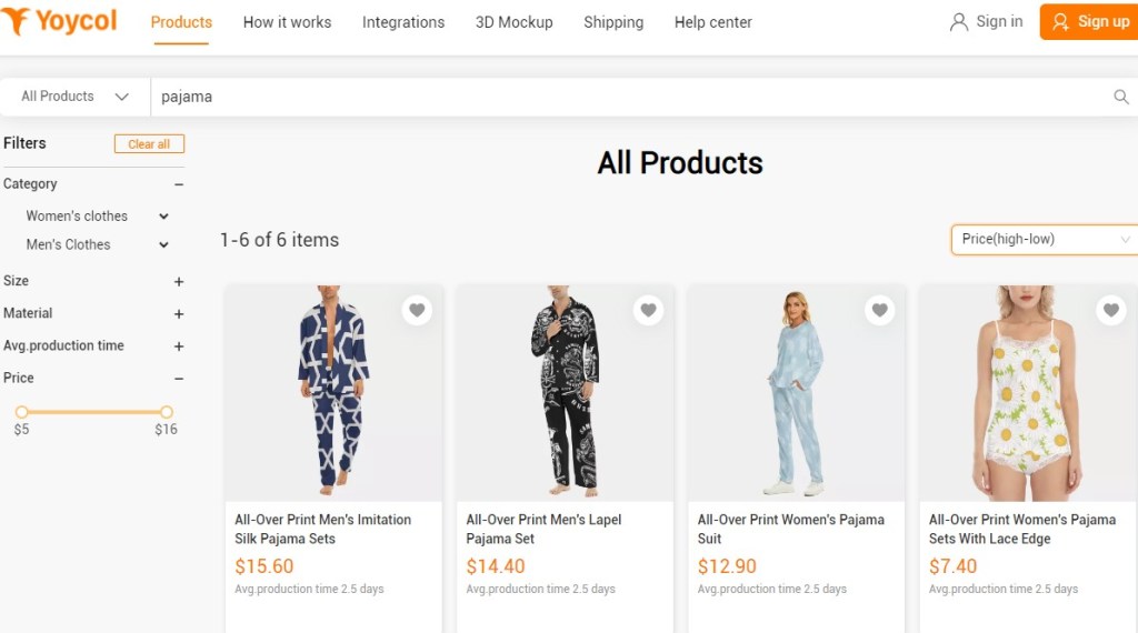 Yoycol pajama print-on-demand company