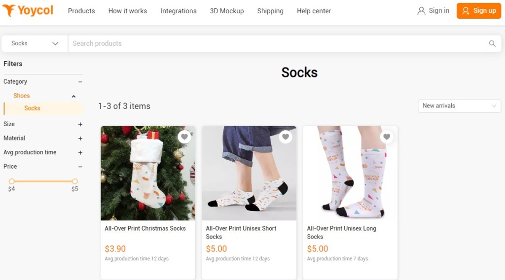 Yoycol sock & stocking print-on-demand company