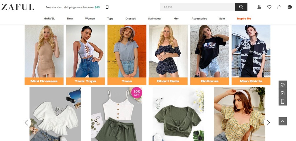 Zaful - one of the cheapest wholesalers with free shipping worldwide